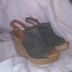 Olive green wedges